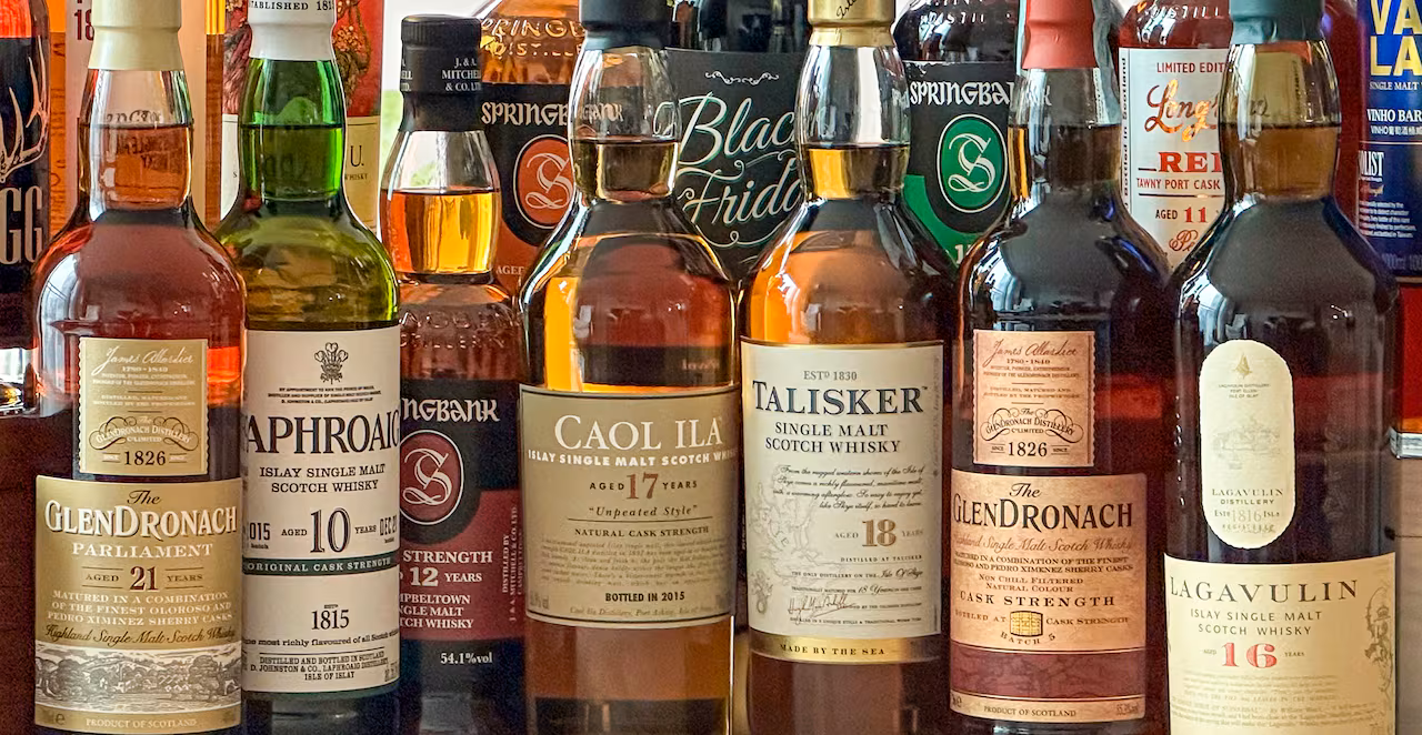 A comprehensive collection of world whiskies from Scotch to New World spirits